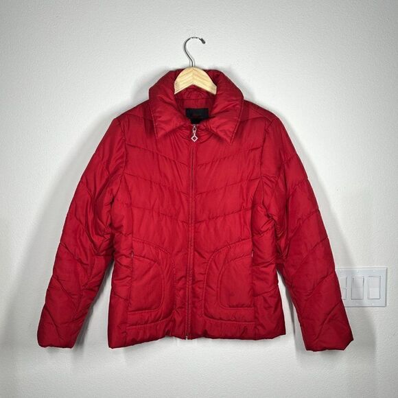 Mackintosh new england women's red puffer coat down feathers size small - Picture 4 of 14